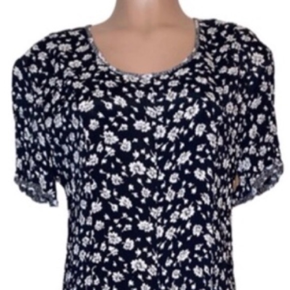 Jg Hook Black White Floral Short Sleeve Maxi Dress - Picture 6 of 11